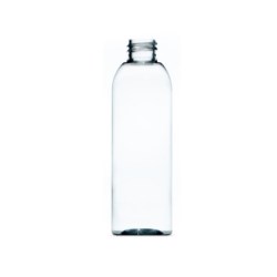 200ml Clear PET Tall Boston Round, 24/410 Neck
